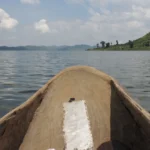 Canoeing in Lake Mulehe
